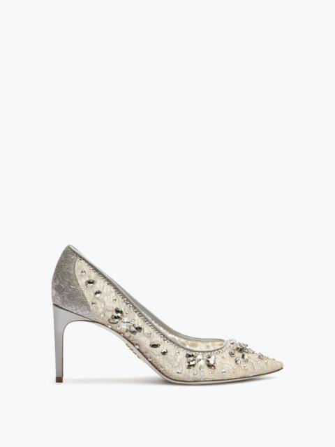 RENE CAOVILLA Cinderella Silver Pump 80