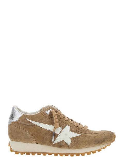 Golden Goose Golden Goose Women ' Running Marathon' Beige Sneakers With Star Patch On The Side In Suede Woman
