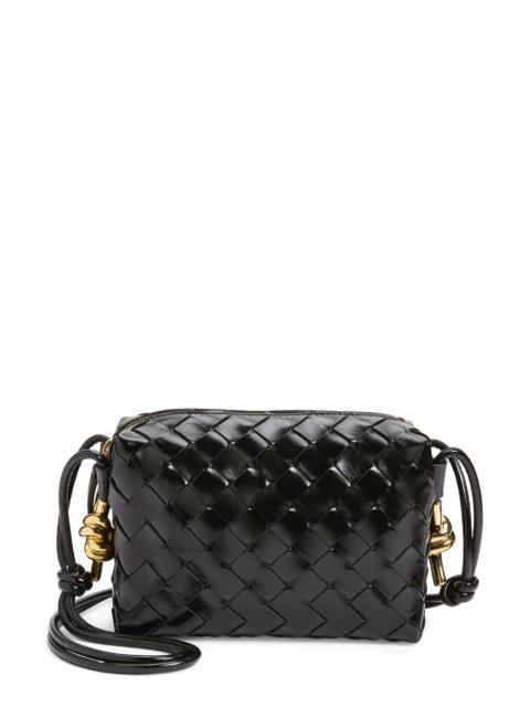 Bottega Veneta Bottega Veneta Mini Knot Detail Intrecciato Leather Crossbody Bag in Black Brass at Nordstrom