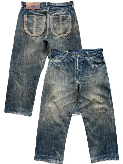 Other Designers Vintage - Pick🔥 Yamane Distressed Rusty Baggy Denim Jeans 36