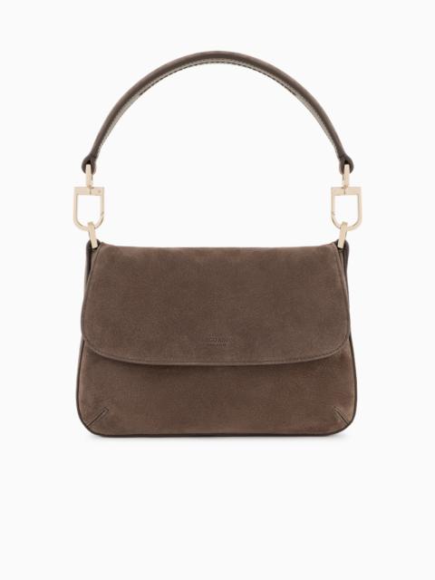GIORGIO ARMANI SMALL LA PRIMA SOFT SUEDE HANDBAG