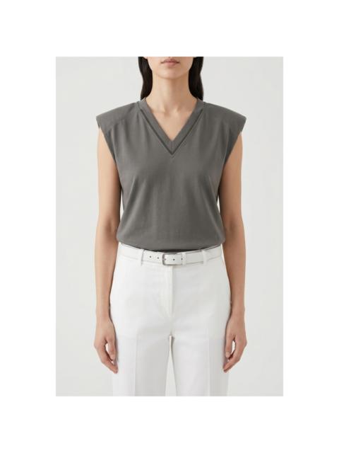 Brunello Cucinelli Brunello Cucinelli Wodark Grey Sleeveless Shirt