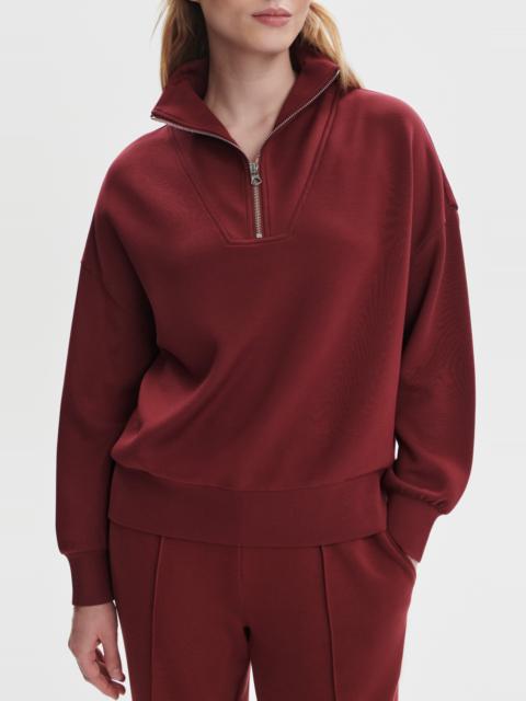 VARLEY Varley Hawley Half-Zip Sweatshirt in New Maroon at Nordstrom