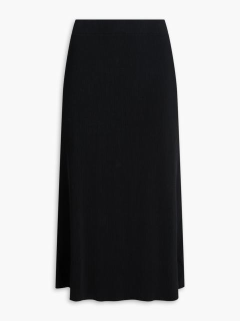 Other Designers Ribbed cotton-blend midi skirt