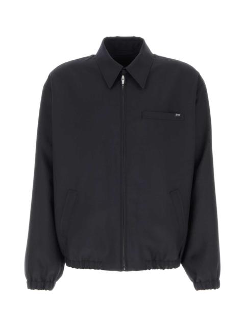 Prada Prada Men Midnight Blue Wool Blend Bomber Jacket