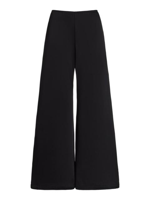 LESET Barb Satin Wide-Leg Pants black