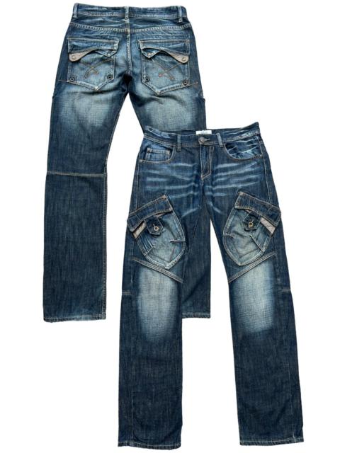 Archival Clothing - Japan Multipocket Baggy Jeans Streetwear Jeans 34x35.5