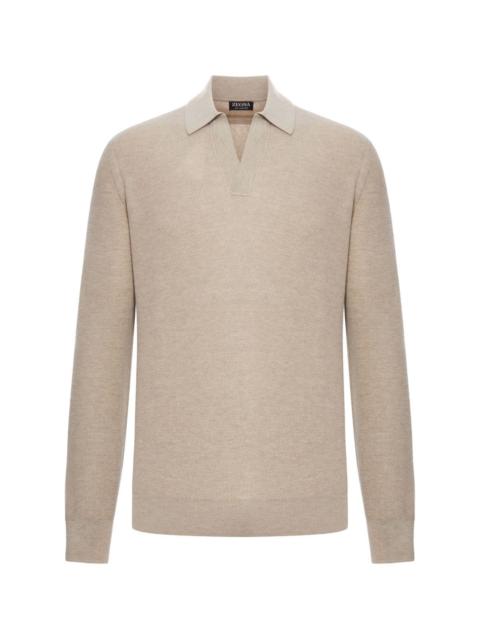 ZEGNA Long sleeves cashmere polo