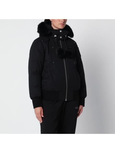 MOOSE KNUCKLES Moose Knuckles Debbie Original Black Hooded Bomber Jacket Women