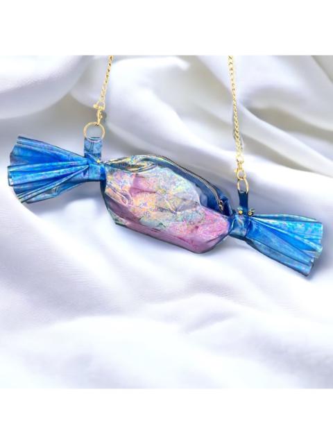 Other Designers Hand Crafted - Handmade Blue Oil-slick Clear Vinyl Candy Crossbody