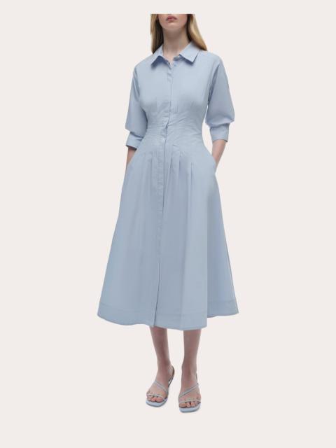 SIMKHAI Jazz Poplin Pintuck Midi Dress