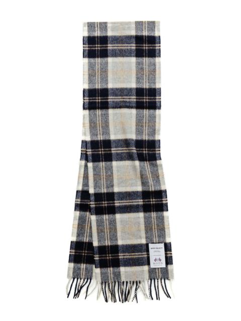 NORSE PROJECTS Moon Checked Lambswool Scarf Navy