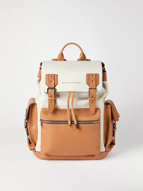 Brunello Cucinelli Grained calfskin and cowhide city backpack