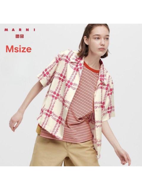 Marni Uniqlo X Marni Oversized Open Collar Pink Checkered Pattern
