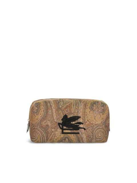 paisley-print zipped wash bag