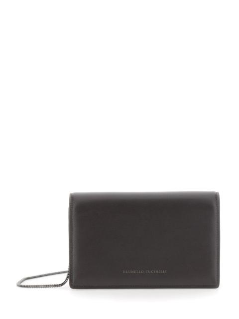 Brunello Cucinelli Brunello Cucinelli Women Brown Wallet With Front Logo Lettering In Leather Women