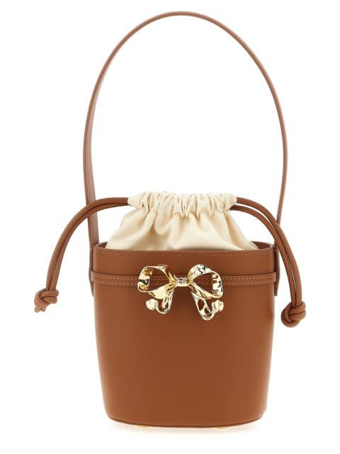 self-portrait Self Portrait Women 'Brown Leather Shoulder Bow Bag' Shoulder Bag