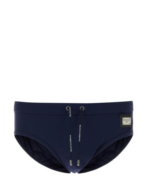 Dolce & Gabbana Navy blue stretch nylon swimming brief