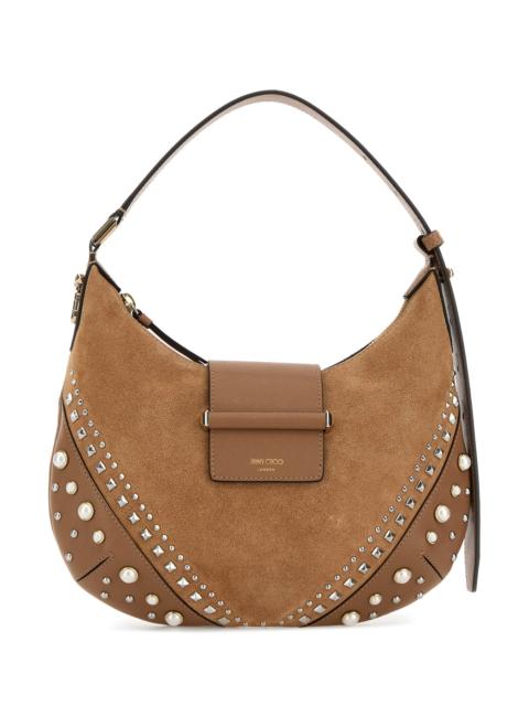 JIMMY CHOO Biscuit suede Bar shoulder bag