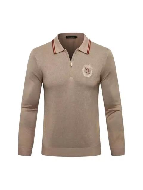 Other Designers Men's Fine-Knit Beige Polo Sweater