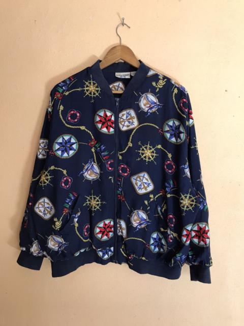 Other Designers Alfred Dunhill - ALFRED DUNNER full print silk gold bomber jacket