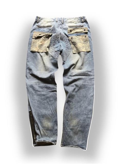 14th Addiction - VINTAGE DISTRESSED EXHIBITIONIST JEANS CAMOUFLAGE POCKETS