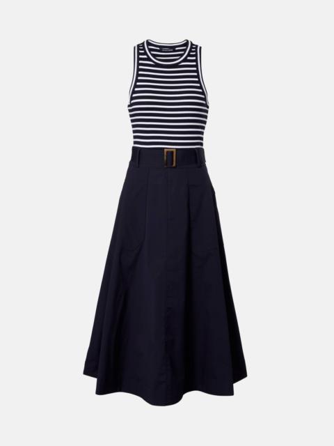 VERONICA BEARD Belted cotton-blend midi dress