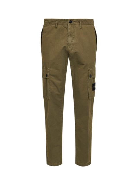 Stone Island Stone Island Men Military Green Brushed Organic Cotton Canvas Cargo Trousers