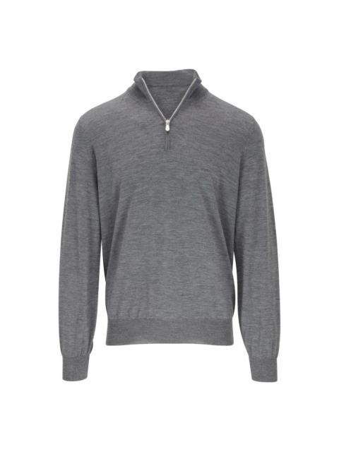 zip-detail sweater
