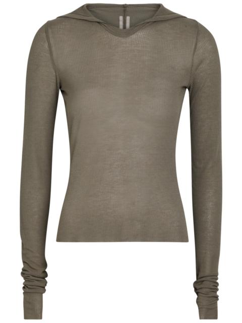 Rick Owens Rick Owens Hooded Ribbed Fine-knit top