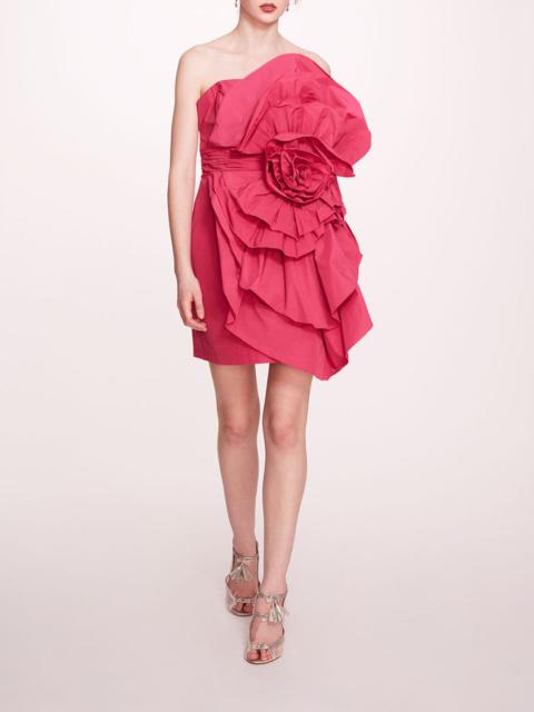 Marchesa ROSETTE TAFFETA MINI DRESS