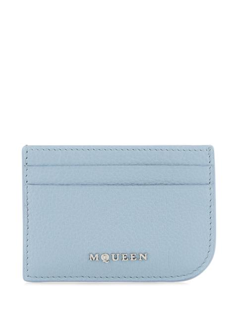 Alexander McQueen Light blue leather card holder