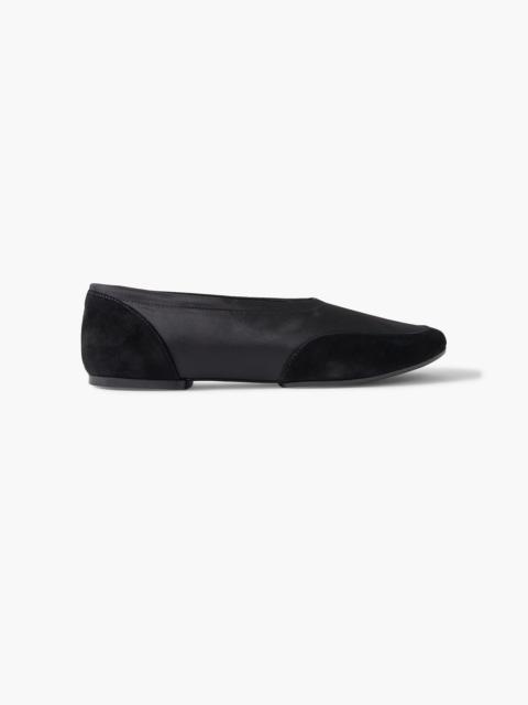 STAUD Alba Sport suede-trimmed shell ballet flats