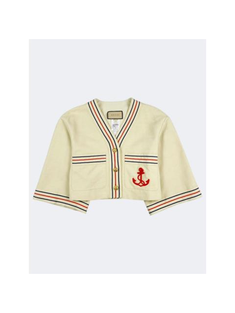 GUCCI Anchor-Applique Cropped Cardigan