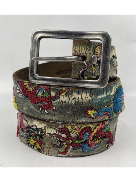 Seditionaries - super rare dragon design distressed leather belt tc43