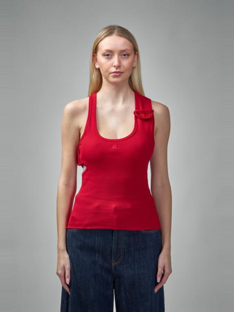 courrèges Tank Top Double Buckle 90's Rib