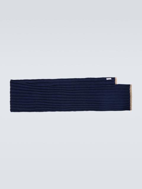 Ribbed-knit cashmere scarf