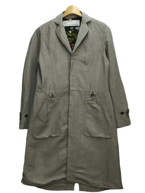 Other Designers Issey Miyake - SUNAOKUWAHARA ISSEY MIYAKE NICE DESIGN LINEN/RAYON OVERCOAT