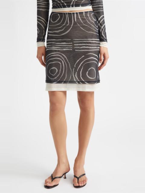 ECKHAUS LATTA Eckhaus Latta Duet Double Layer Micromesh Skirt in Gesture at Nordstrom