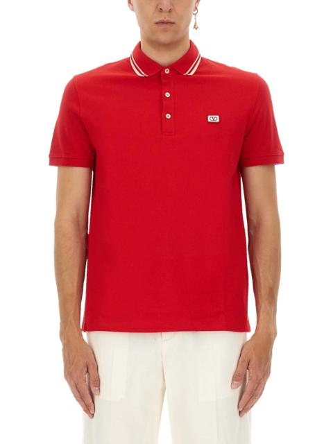 Valentino Men Polo Shirt With Signature Vlogo