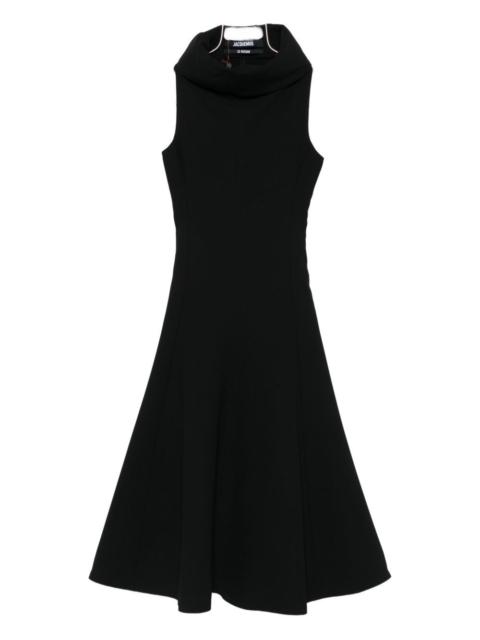 JACQUEMUS Compact viscose crepe dress