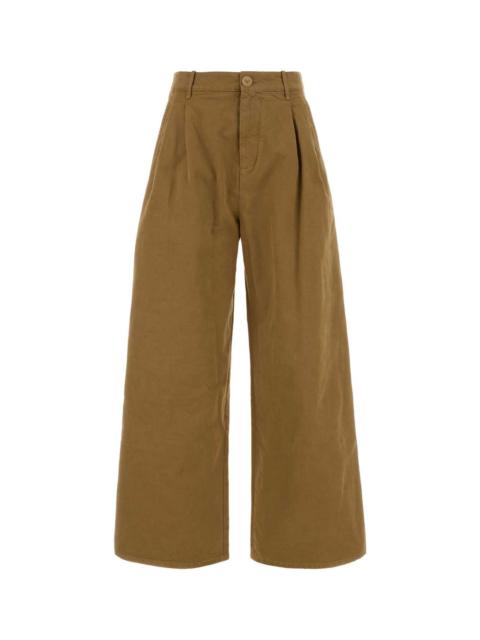Jil Sander Jil Sander Women Camel Cotton Wide-Leg Pant