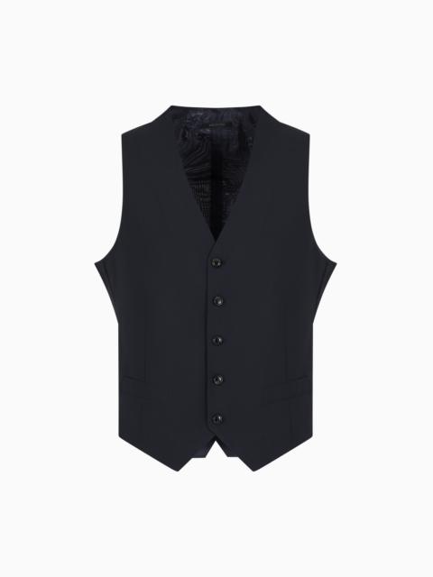 GIORGIO ARMANI Single-breasted waistcoat in virgin wool