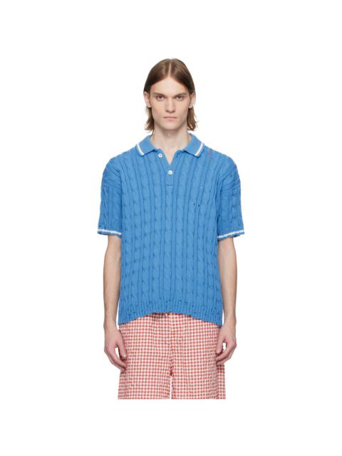 Marni Blue Dishevelled Cable Polo