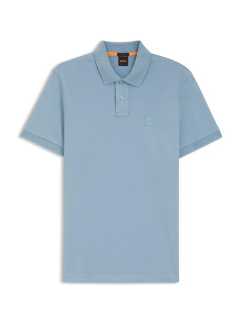 BOSS STRETCH-COTTON SLIM-FIT POLO SHIRT WITH LOGO PATCH
