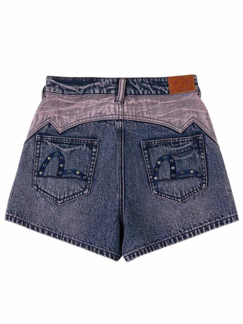 EVISU Reverse-Panel Denim Shorts