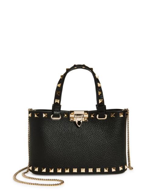 Valentino Valentino Garavani Mini Rockstud Leather Top Handle Bag in Nero at Nordstrom