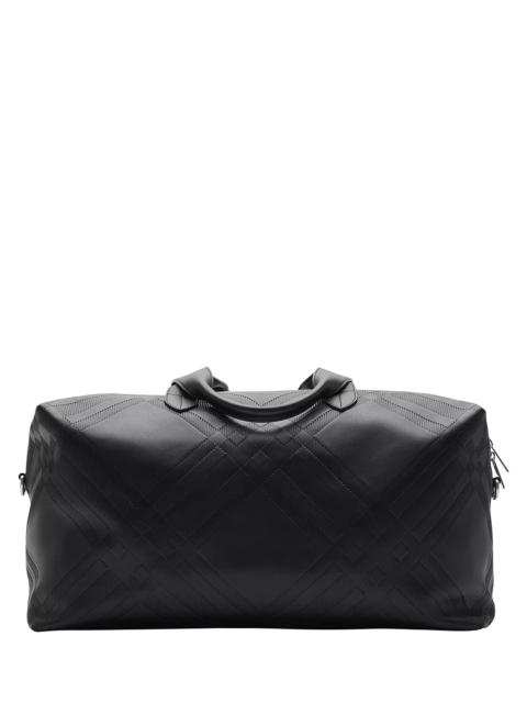 Burberry Embossed Check Leather Duffle Bag