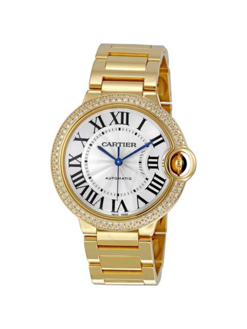 Cartier Pre-owned Cartier Ballon Bleu Medium Diamond Silvered Opalined Dial Ladies Watch WE9004Z3