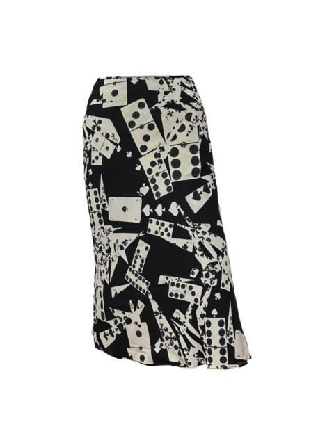 Dior CHRISTIAN DIOR Spring Summer 2001 Dice Trump Print Midi Skirt